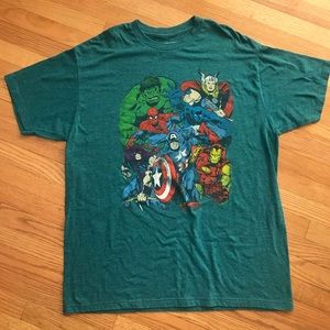 Marvel Avengers Superhero Men's turquoise XL shirt